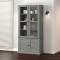 Gossi vitrina de sticla vigo, gri, 85x35x170 cm, lemn masiv de pin