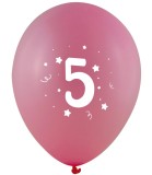 Baloane Latex Imprimare Cifra 5 Globos Festival 10 Bucati 30 Cm Rosu Albastru Verde