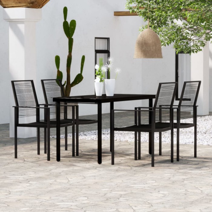 Gossi set de servit masa pentru gradina, 5 piese, negru