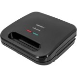 Sandwichmaker 3 in 1 DSM300, putere 800 W, Placi antiaderente, indicator luminos incalzire, termostat, maner Cool Touch, clapeta de blocare, Negru