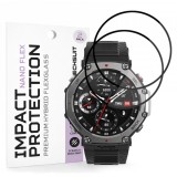 Folie Protectie Techsuit Nano Flex pentru Amazfit T-Rex 3, Set 2 bucati, Plastic, Neagra