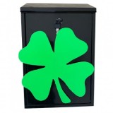 Cutie postala Vivatechnix Irish Clover KRO-1230, otel, 400x250x100mm, Negru/Verde, 2 chei