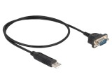 Convertor USB-RS232 D-Sub 9pin, 0,5m, negru - DELOCK