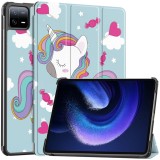 Husa tableta compatibila xiaomi pad 6 / pad 6 pro, foldpro cu microfibra, auto sleep/wake, unicorn