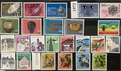 ELVETIA 1973, An complet, serii MNH foto