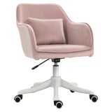Vinsetto Scaune de Birou cu Masaj, cu 2 Puncte de Vibrații, Alimentare USB, &Icirc;nălțime Reglabilă, 57x70x78-86 cm, Roz | Aosom Romania