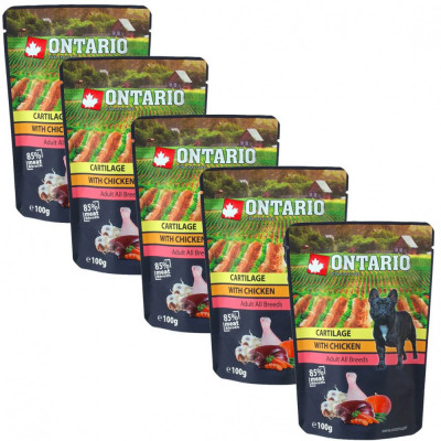 ONTARIO DOG Pungă de cartilaj cu pui in supă 5 x 100 g foto