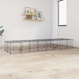 VidaXL Cușcă animale de companie cu ușă 36 panouri negru 35x35 cm oțel