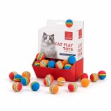 Set 60 Bile cu Dungi pentru Pisici, Multicolor