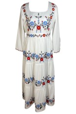 Rochie casual dama, R370, marime 3XL, alb/rosu