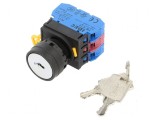 Comutator rotativ cu cheie 22mm (2 contacte de deschidere și &icirc;nchidere)