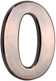 Cifra 0 autoadeziva pentru usa sau casa, bronz, 70x100 mm, ABS