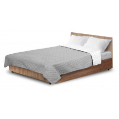Ultrasonic cuvertură de pat matlasată 160x200 cm gri și alb