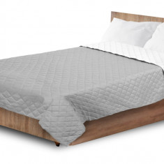 Ultrasonic cuvertură de pat matlasată 160x200 cm gri și alb