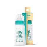 Biberon Din Sticla Anticolici Baboo - Gat Stramt, 120 ml, 0 luni+