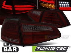 Stopuri LED compatibile cu VW GOLF 7 13-17 Rosu Fumuriu LED BAR foto