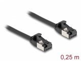 Cablu de retea RJ45 FTP Cat.8.1 flexibil 0.25m Negru, Delock 80181