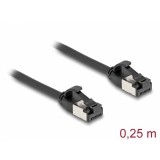 Cablu de retea RJ45 FTP Cat.8.1 flexibil 0.25m Negru, Delock 80181