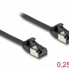Cablu de retea RJ45 FTP Cat.8.1 flexibil 0.25m Negru, Delock 80181