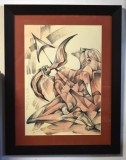 Florin Buciuleac, pictor, grafician UAP Iasi (n.1968) - Sagitarius / lucrarea grafica semn zodiacal Sagetator