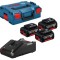 Bosch Set 3 acumulatori Li-Ion, 18V, 5Ah + Incarcator 4Ah + L-Boxx - 3165140990868