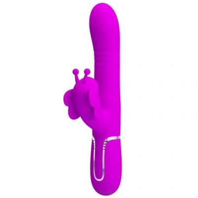Dragoste frumoasă Vibrator iepure multifuncțional 4 &amp;icirc;n 1 fluture fucsia foto