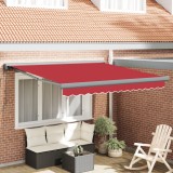 Marchiza Retractabilă Automată vidaXL Roșie 350x250 cm Balcon Copertină Protecție Solară