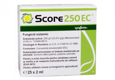 Fungicid SCORE 250 EC - 2 ml, Syngenta, Sistemic, Rapan, Monilioza, Fainare, Alternarioza, Basicarea frunzelor foto