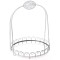 Tava metalica Antique White cu maner si oglinda 26 x 32 cm