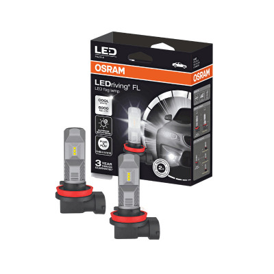 Set 2 becuri LED marca Osram H8, H11, H16 LEDriving FL New Generation 67219CW, 12/24V, 8.2W, 6000K, Alb rece foto