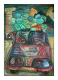 Tablou Radu Mihai Ignat, Tempera pe H&acirc;rtie, 67x47 cm, Fără Titlu, Pictură Rom&acirc;nească, Expoziție UAP 2014