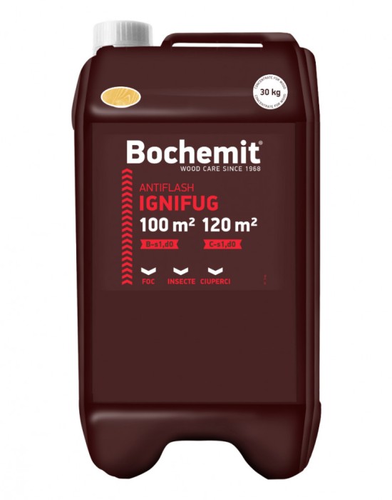 Solutie ignifugare lemn Bochemit Antiflash 30kg transparent B-s1 d0,C-s1 d0