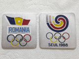 Lot 2 plachete Olimpiada de la Seul 1988 Romania