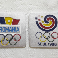 Lot 2 plachete Olimpiada de la Seul 1988 Romania