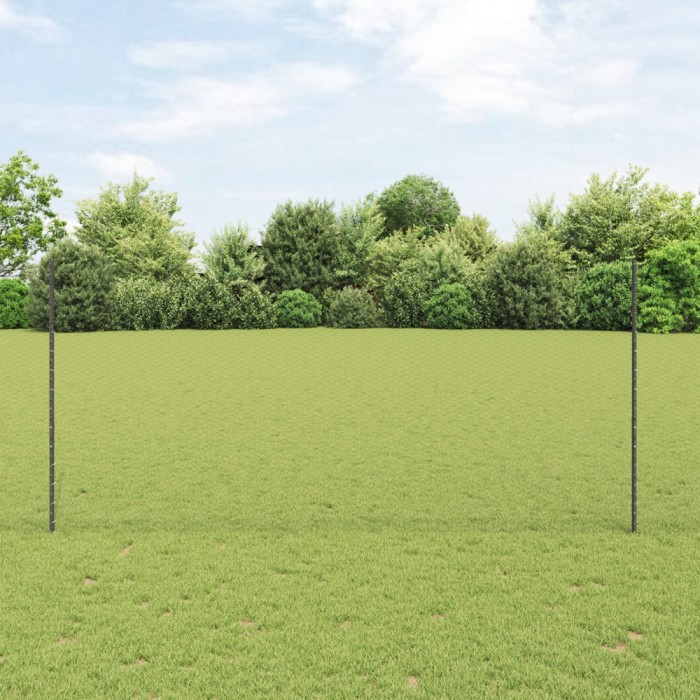 St&acirc;lpi Gard vidaXL 22 pcs U-Channel Gri 140 cm Oțel, Gard Hexagonal vidaXL Gri 1,4x100 m Oțel
