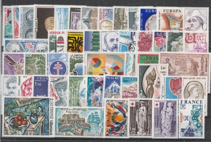 An complet 1976 Franta MNH - fara seriile cu cifre