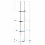 Cumpara ieftin Raft cu 5 niveluri transparent, 40x40x130 cm, sticla securizata