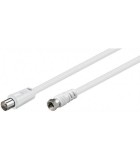 Cablu conexiune antena /SAT 5m F tata - Coaxial tata alb Goobay