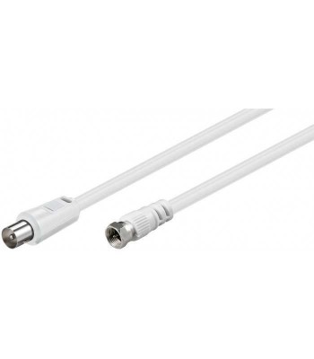 Cablu conexiune antena /SAT 5m F tata - Coaxial tata alb Goobay foto