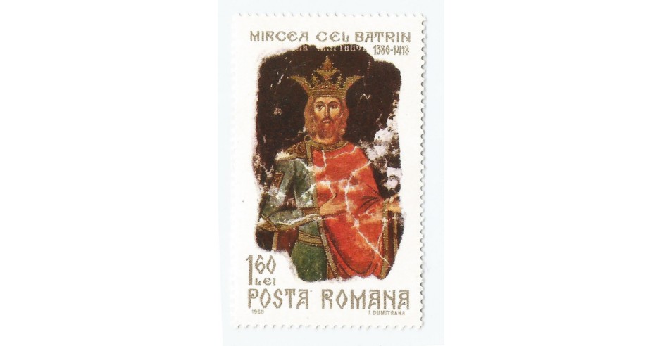 Romania, LP 675/1968, 550 de ani de la moartea lui Mircea cel Batran ...