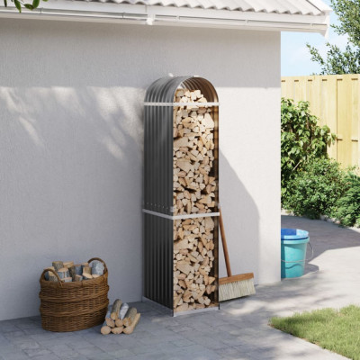 vidaXL Suport pentru lemne antracit 40x45x170 cm oțel galvanizat 364558 foto