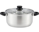 Oala inox 24cm Hausberg HB-H EKO 784 cu capac sticla inductie