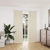VidaXL Draperii opace cu c&acirc;rlige, 2 buc., crem, 140x225 cm, catifea