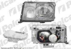 Far Mercedes Clasa E (W124) 12.1984-1990, partea Dreapta, fara lucas; H3+H4; pneumatic; reflector negru, DEPO foto