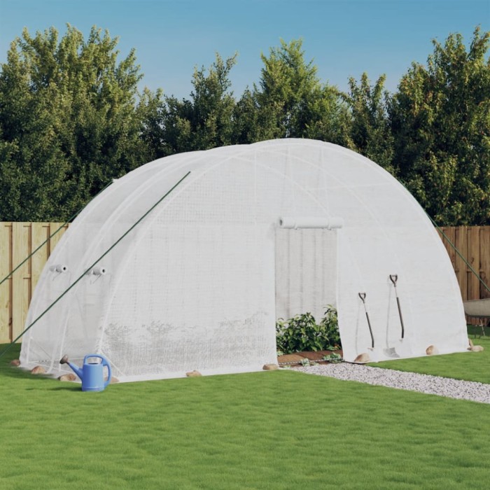 Seră cu cadru din oțel, alb, 12 m&sup2;, 6x2x2,85 m