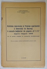 ACTIVITATEA LABORATORULUI DE PSIHOLOGIE EXPERIMENATLA AL UNIVERSITATII DIN BUCURESTI ,...1936 de I. AL. CRACIUN , CONTINE SI UN CHESTIONAR PENTRU