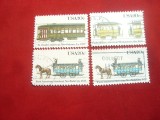 Serie - Istoria tramvaiului 1983 SUA ,4 valori stampilate, Stampilat