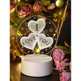 Lampa Decorativa 3D I Love You - 10x17cm