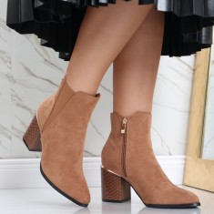 Botine dama Cmel din Piele Ecologica Intoarsa Mavy, 37