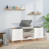 Gossi dulapuri pentru discuri alb lucios 121x38x48 cm, lemn prelucrat